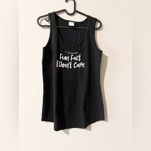 Port & company message tank top navy blue 100% cotton ( fun fact I don't care )